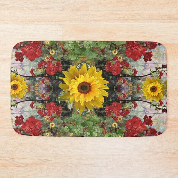 Item preview,  ABSTRACT RED GERANIUMS & YELLOW SUNFLOWERS GARDEN designed and sold by sharlesart.