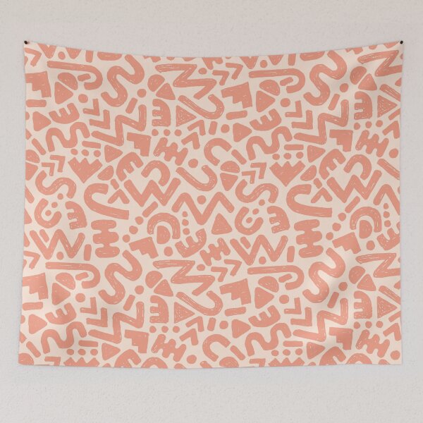Item preview, Abstract 80s inspired pattern 05 peach designed and sold by MamSelle.