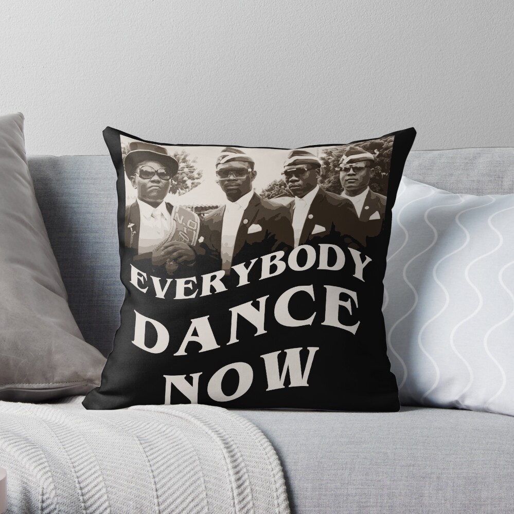Everybody Dance Now With Coffin Throw Pillow By Marcopolok Redbubble