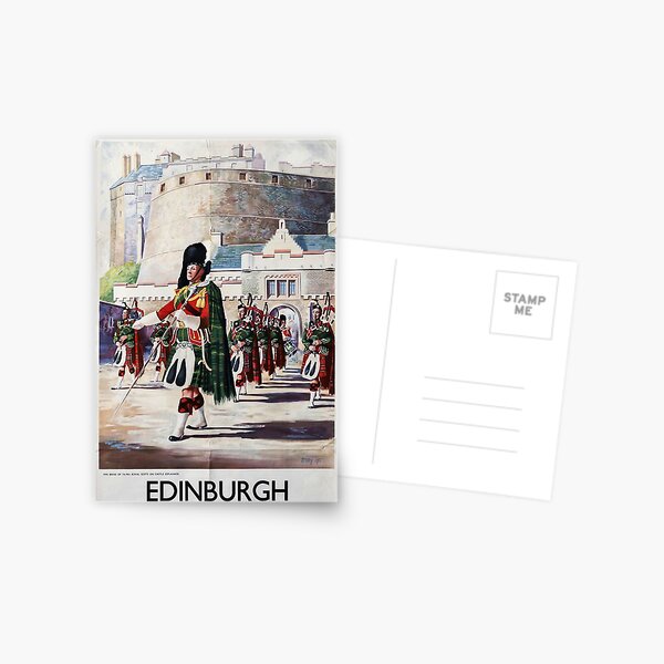 Item preview, Edinburgh vintage travel poster designed and sold by stickart-marek.