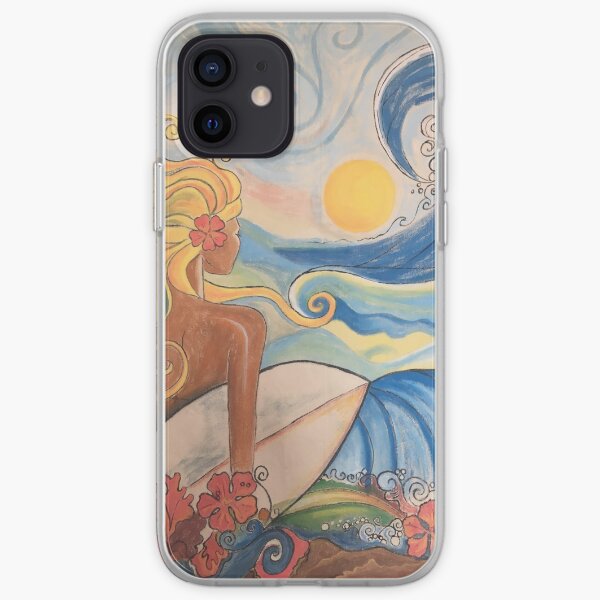 Surfing girl iPhone Soft Case