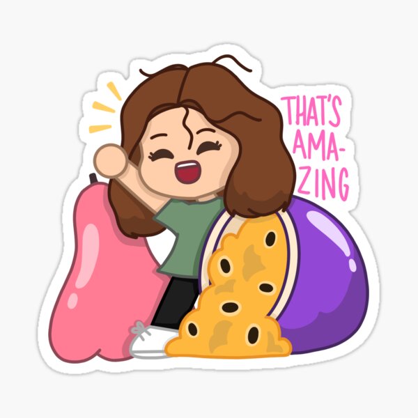 girl with fruit Sticker