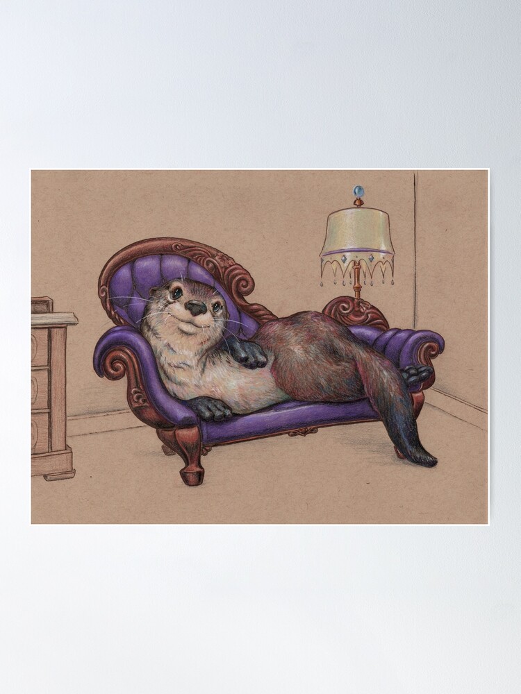 Discover Otter Reclining in the Parlor Poster