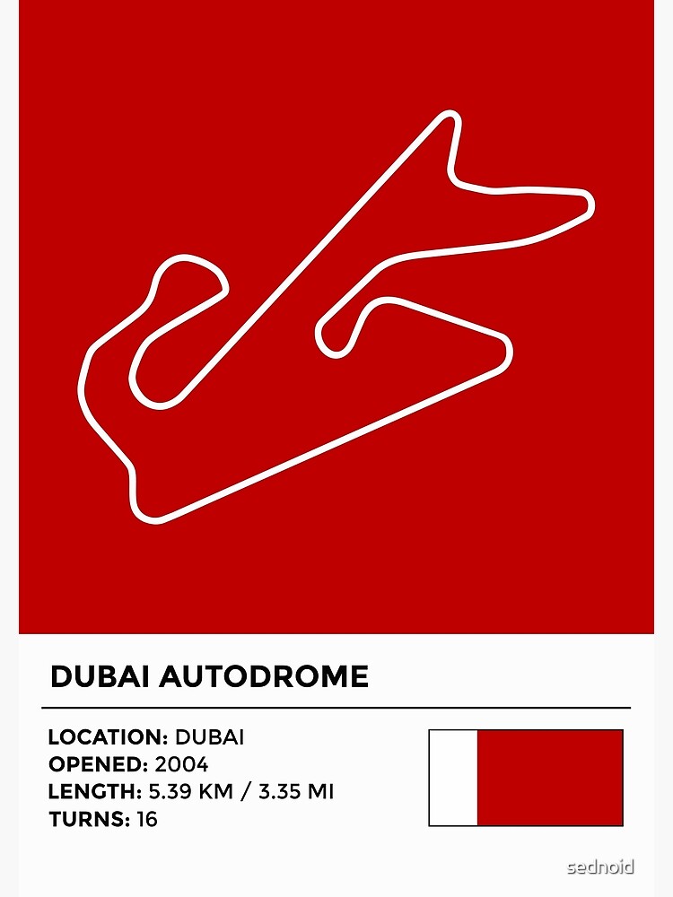 "Dubai Autodrome [info]" Poster by sednoid Redbubble