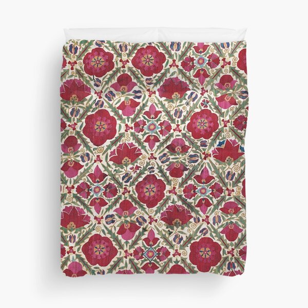 Bokhara Nim Suzani Antique Uzbek Embroidery Print Duvet Cover