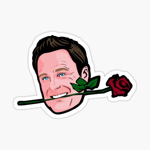 Chris Harrison biting a rose. The Bachelor themed gift / card / sticker / apron and more! Sticker