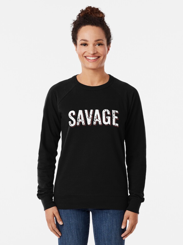 Alternate view of Savage Distressed Hip Hop Print Lightweight Sweatshirt
