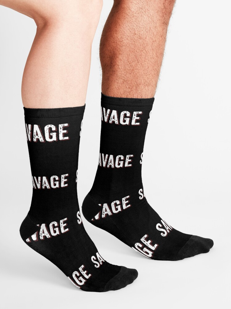Alternate view of Savage Distressed Hip Hop Print Socks
