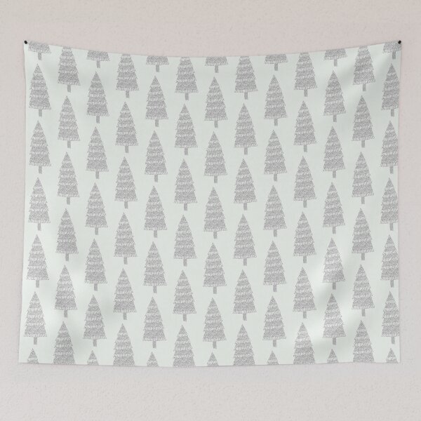 Item preview, Silver Christmas tree metallic foil effect transparent background  designed and sold by Latch Farm  Studios.