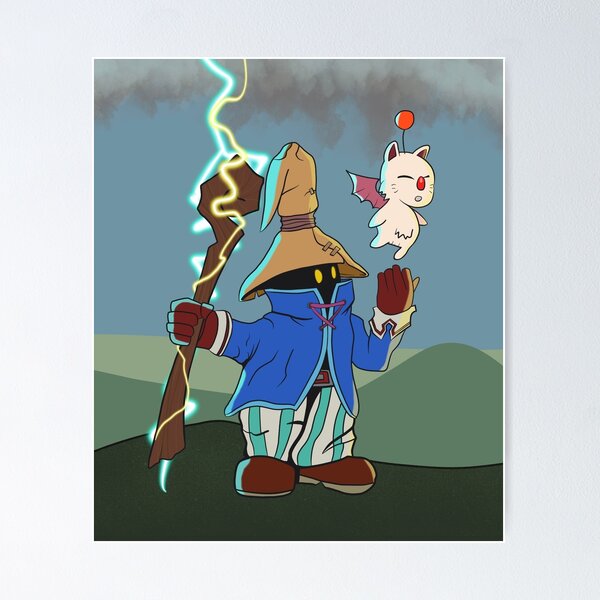 Item preview, Vivi with a Moogle - Final Fantasy 9 FFIX Fan Art designed and sold by Shawn Ballard.
