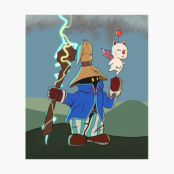 Item preview, Vivi with a Moogle - Final Fantasy 9 FFIX Fan Art designed and sold by Shawn Ballard.