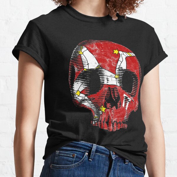 Isle Of Man Manx Flag Skull TT Racing 3 Legs Of Man Triskelion Classic T-Shirt