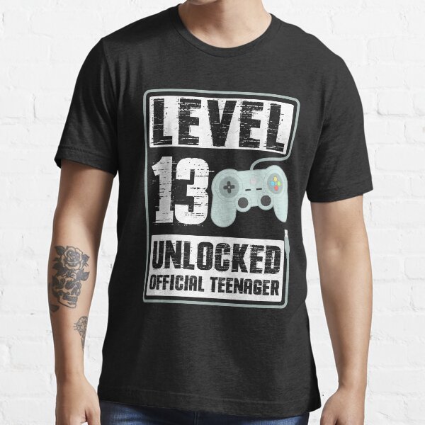 13 ° cumpleaños, regalo de adolescente oficial desbloqueado de nivel 13 Camiseta esencial