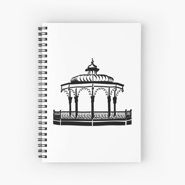 Bandstand Brighton UK, black print Spiral Notebook