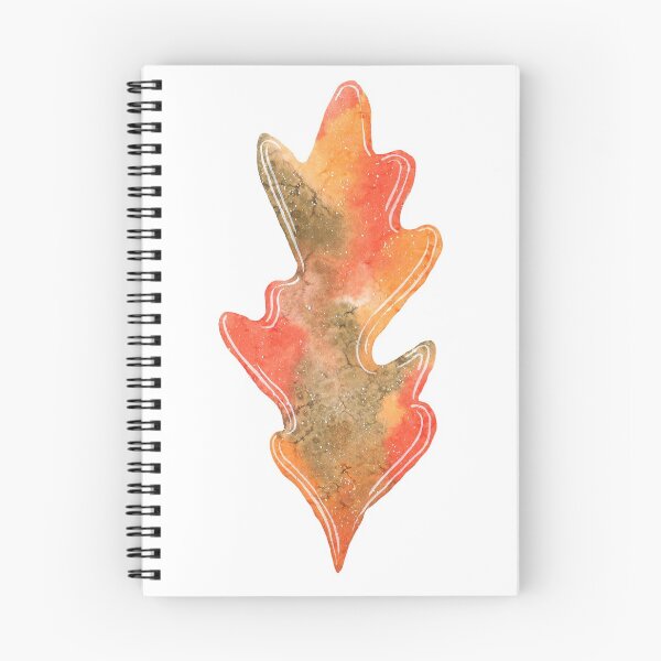 Item preview, Oak Leaf in red and orange autumn colours watercolour winter design  designed and sold by Latch Farm  Studios.