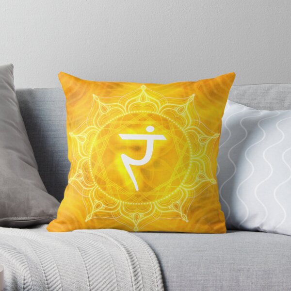 Illuminated Solar Plexus Chakra Throw Pillow
