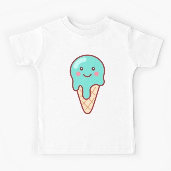 Bubblegum Ice Cream Emoji Minimal Kids T-Shirt