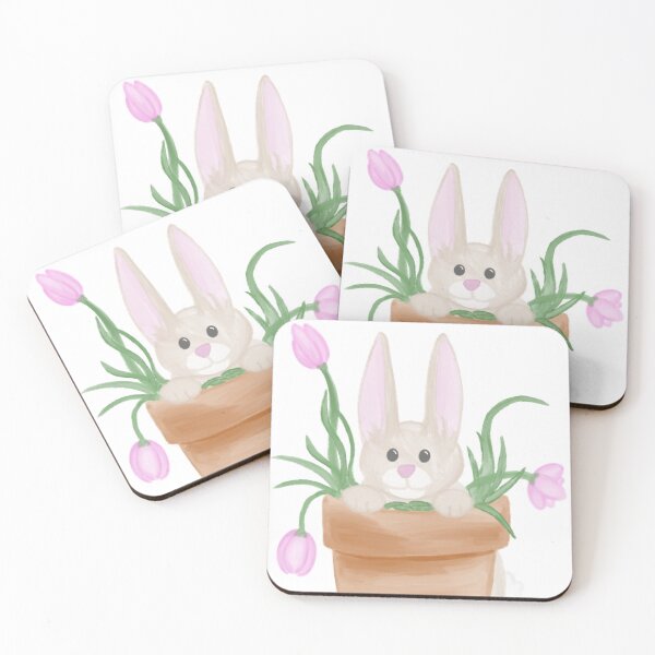 Artikelvorschau, Buster Bunny mit Tulpen entworfen und verkauft von Charleigh Morrison.