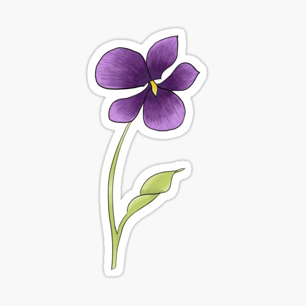 Amethyst Iris— February birthstone and flower Sticker