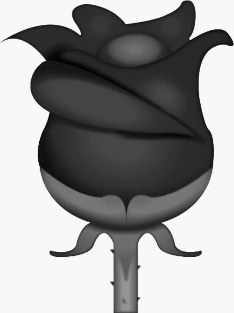 "Black Rose Emoji" Sticker for Sale by BlvckBleach Redbubble
