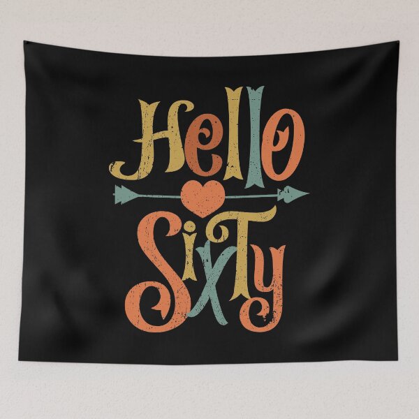 Item preview, Vintage Hello Sixty 60th Birthday Gift   designed and sold by 2blackcherries.
