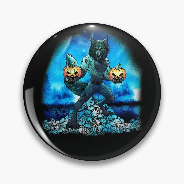 Item preview, Halloween Werewolf With Pumpkins And Skulls designed and sold by UniQueensShop.
