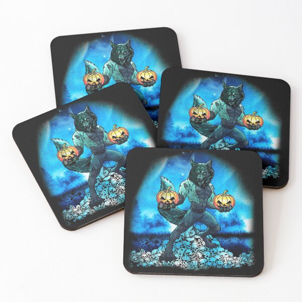 Item preview, Halloween Werewolf With Pumpkins And Skulls designed and sold by UniQueensShop.