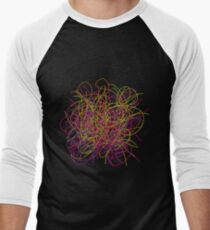 Colorful tangled wires Men's Baseball ¾ T-Shirt
