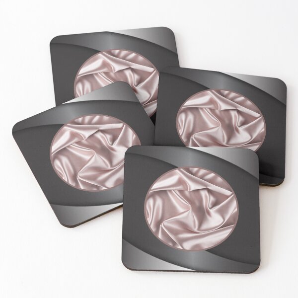 Item preview, Pink Peach Folded Fabric Satin Silk Black Abstract Textures Pattern designed and sold by NoGrayDays1.