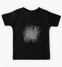 Black and white tangled wires Kids Tee