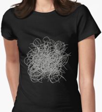 Black and white tangled wires Women's Fitted T-Shirt