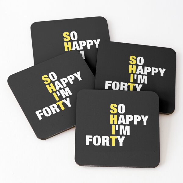 Item preview, So Happy I'm Forty 40 Years Old, Funny 40th Birthday Gift Shirt designed and sold by VintageMashup.