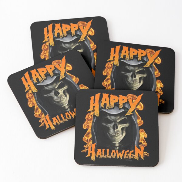 Item preview, Happy Halloween Death Skull Grim Reaper With Flames designed and sold by UniQueensShop.