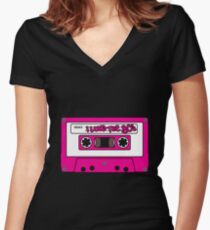 I love the 80's - pink tape Women's Fitted V-Neck T-Shirt