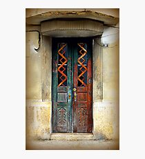 Rusty old door in Art Deco building Photographic Print