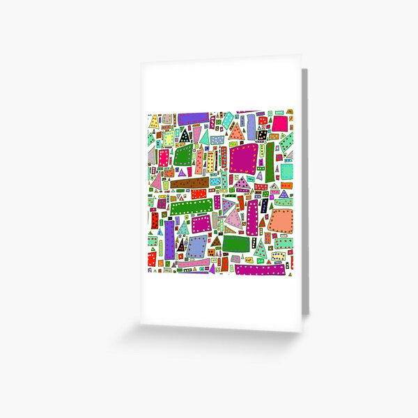 Geometric shapes in colorful design Greeting Card