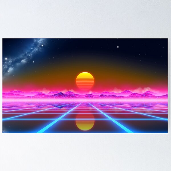 Item preview, Synthwave landscape designed and sold by Gaia Dream Creation.