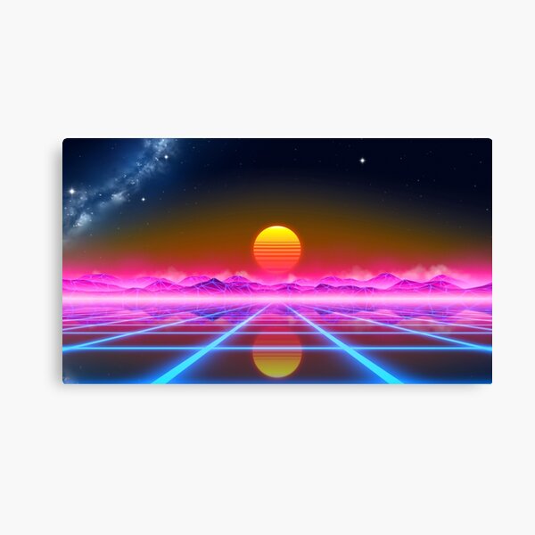 Paysage Synthwave Impression sur toile