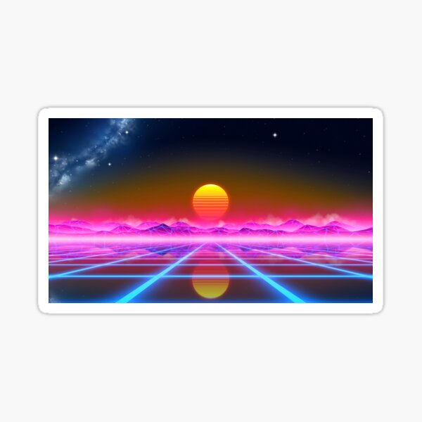 Synthwave landscape Sticker