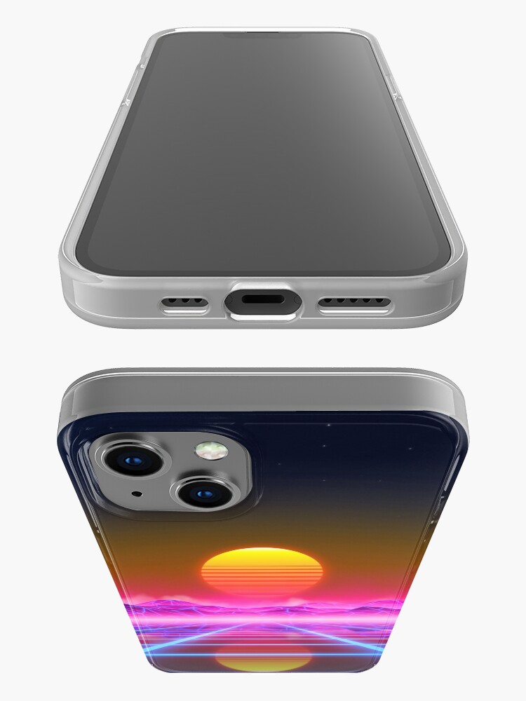 Alternate view of Synthwave landscape iPhone Case