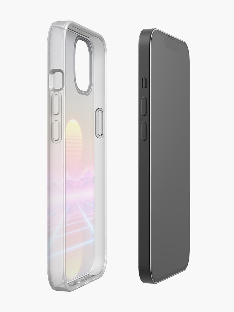 Alternate view of Synthwave landscape iPhone Case