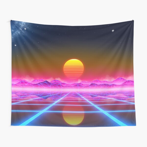 Synthwave landscape Tapestry