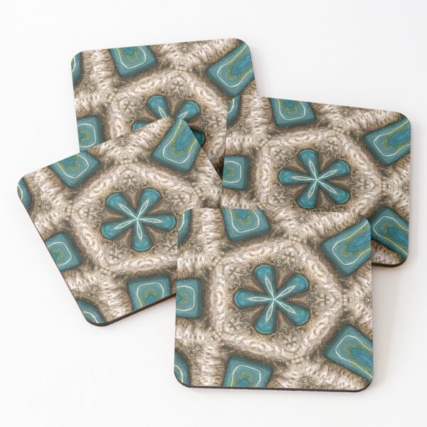 Item preview, Starfish Kaleidoscope Funky Pattern Print Emerald Amoeba, Mandala designed and sold by artenvironments.