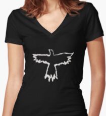 The Crow - Flames Women's Fitted V-Neck T-Shirt