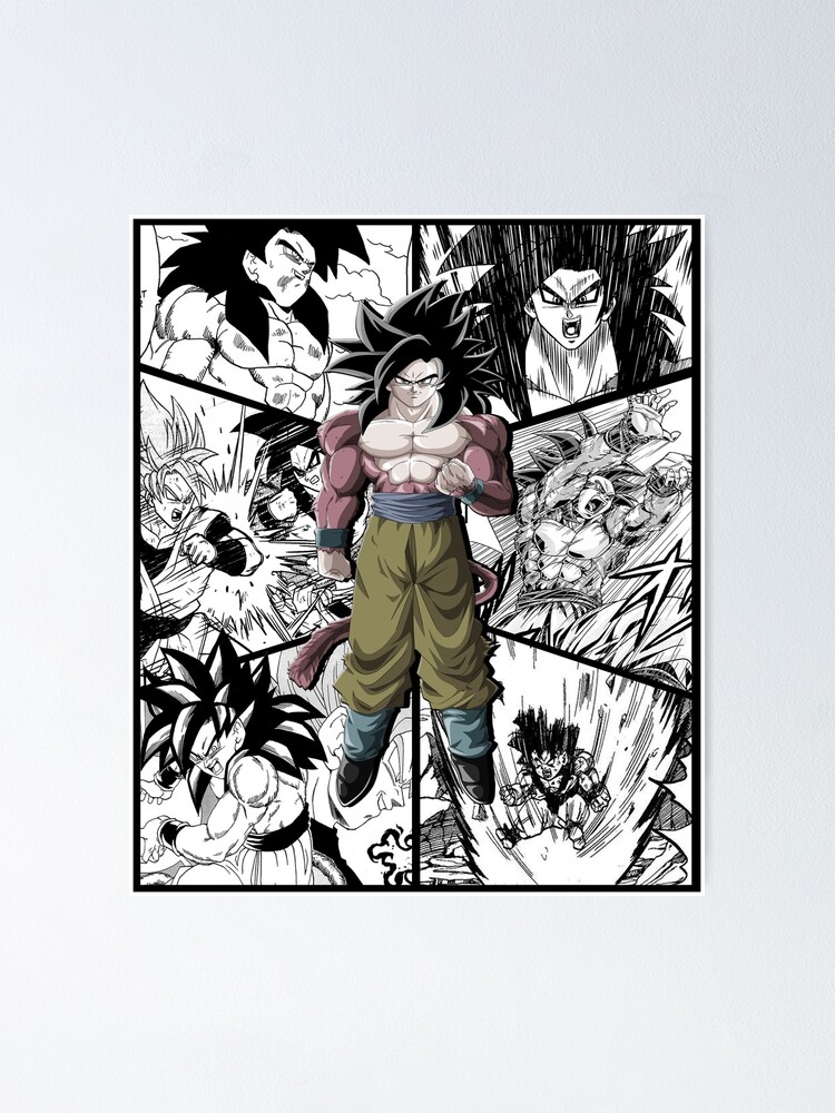 Goku ss4 Dragon Ball GT Super Saiyan Warrior Manga Version | Art Board Print