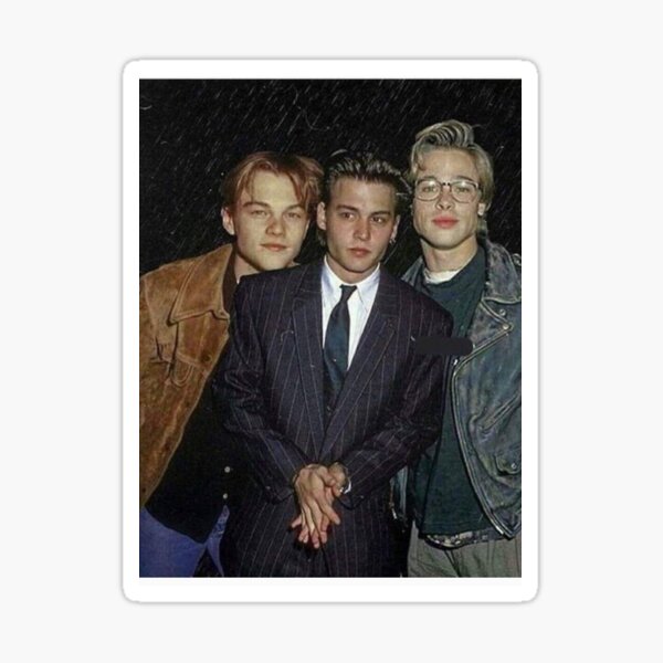 Le jeune Brad Pitt, Leonardo DiCaprio et Johnny Depp Sticker
