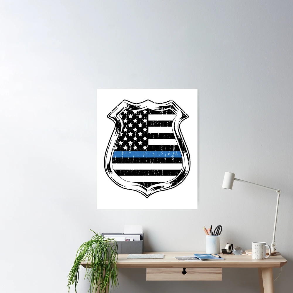 Don't mess with Texas Thin blue line badge reel Police Officer facility  wife shield charm magnet back option love of duty  Gump art TBL