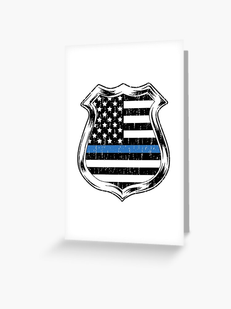 The Symbolic Thin Blue Line Law Enforcement Police Greeting Card by Garaga  Designs