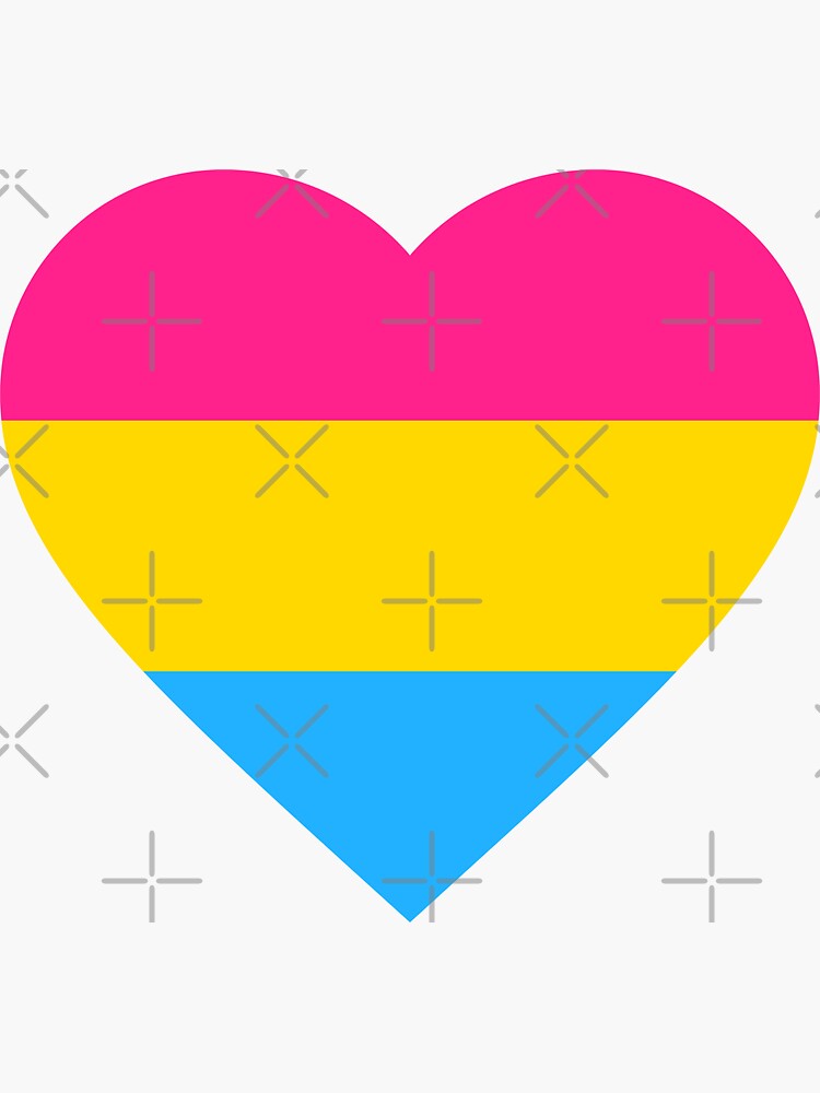 Pansexual Pride Flag Heart Shape Sticker By Skr0201 Redbubble