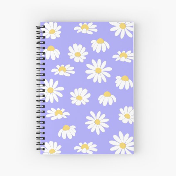 Daisy Field - Lavender Blue Periwinkle Spiral Notebook